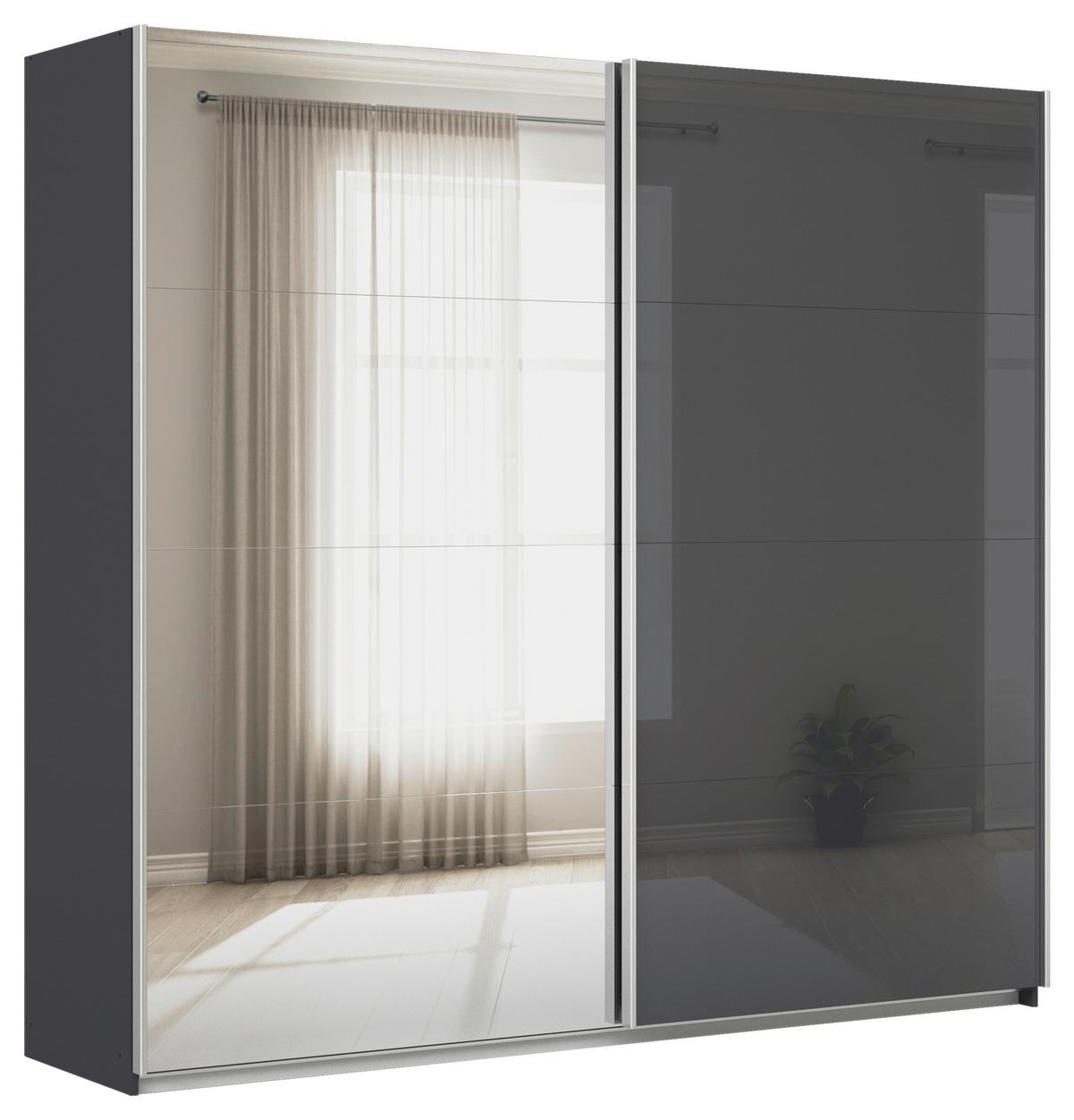 DULAP USI CULISANTE FELDKIRCH - argintiu/antracit, Modern, sticlă/material pe bază de lemn (225/210/62cm)