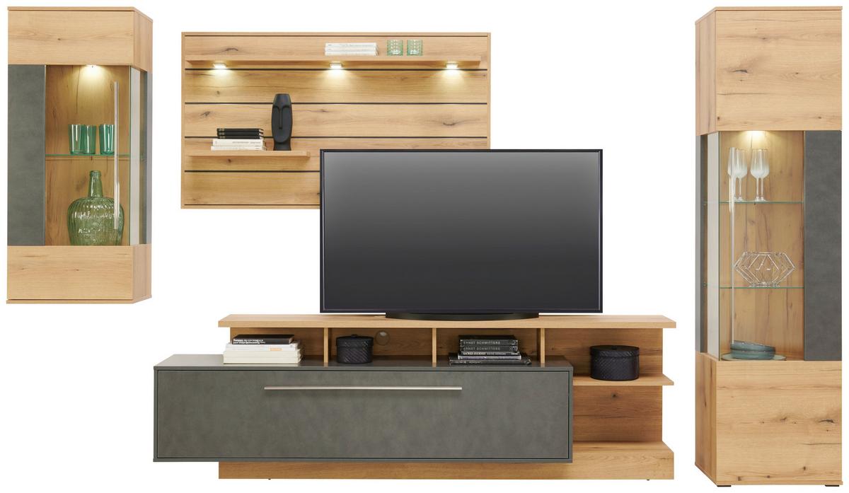 Vitrină suspendată LIMIT - Modern, sticlă/material pe bază de lemn (53/125/35cm) - Modern Living