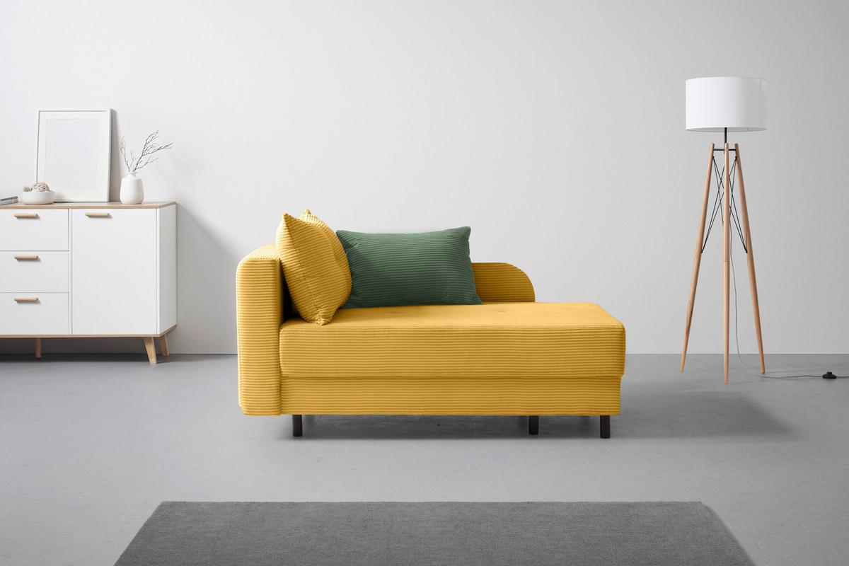 Liege Nova Senfgelb - Senfgelb/Schwarz, MODERN, Holz/Textil (85/62/145cm) - Mömax