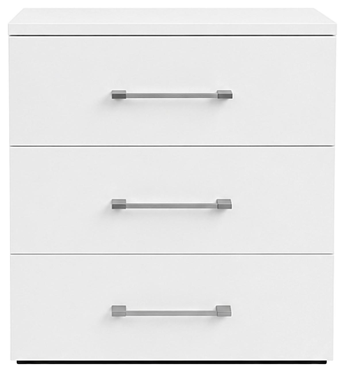 Nachtkästchen Vivaldi Weiß - Chromfarben/Weiß Hochglanz, KONVENTIONELL, Holzwerkstoff/Metall (53/58/40cm) - Mömax
