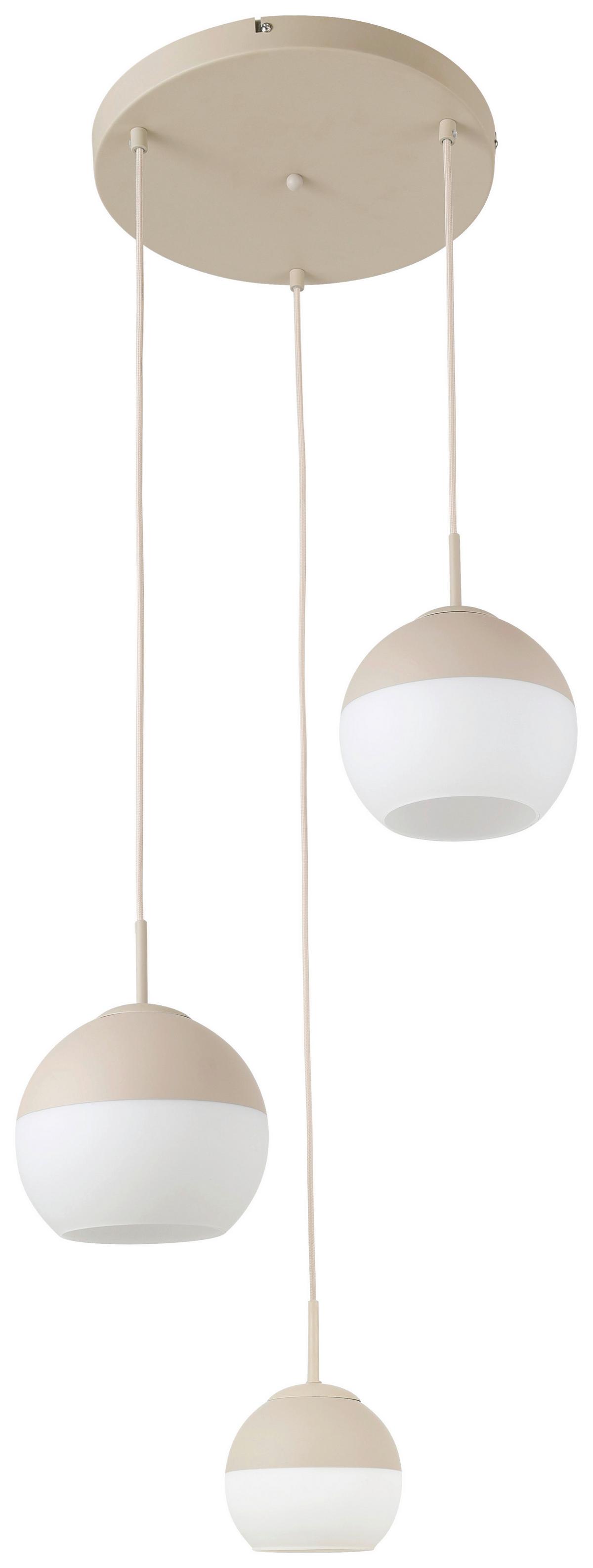 Hängeleuchte Ulla Sandfarben max. 60 Watt - Sandfarben, MODERN, Glas/Metall (42,5/42,5/120cm) - Mömax
