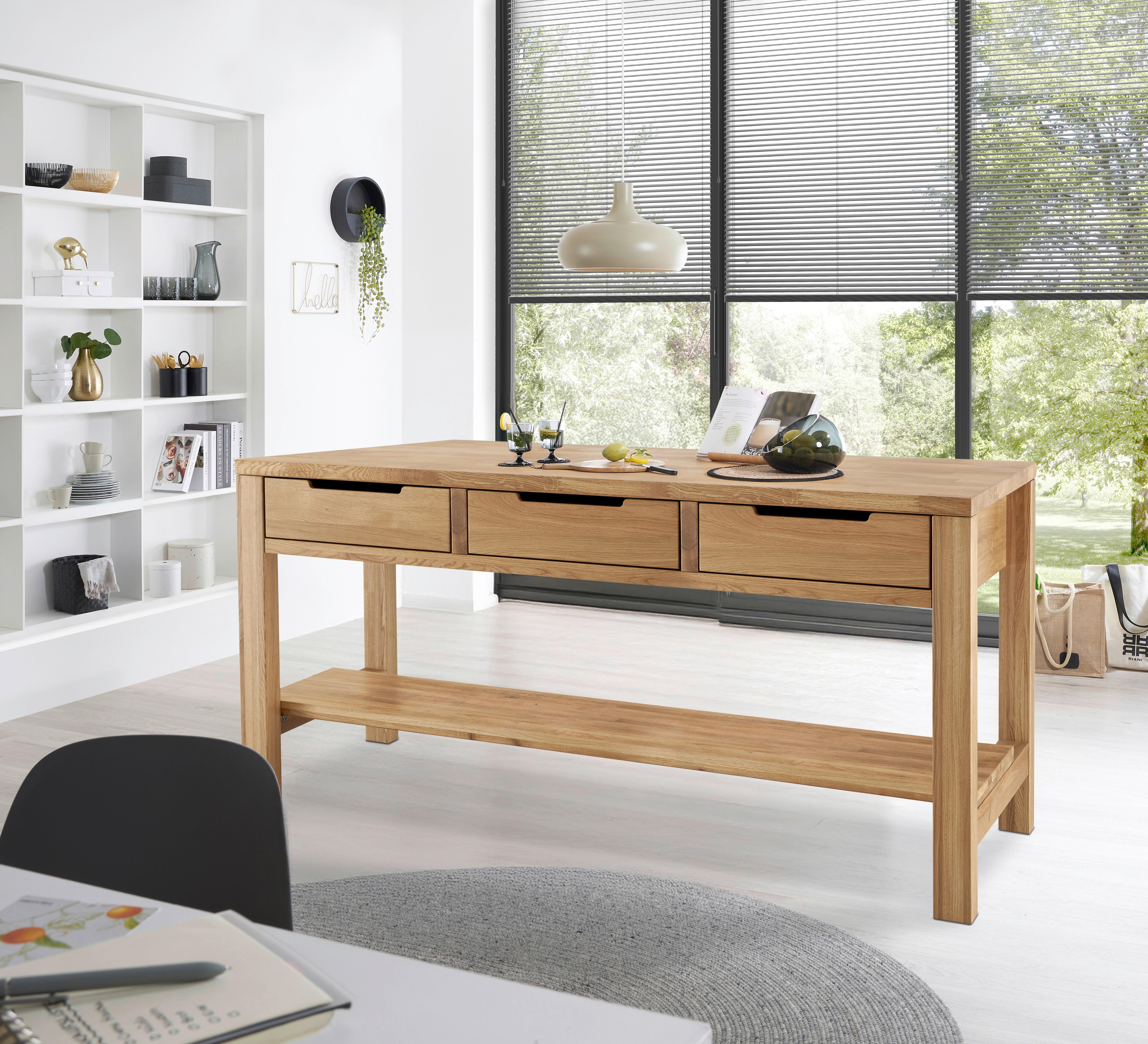 Kücheninsel Ponza I 180 o. Geräte Eiche - Eichefarben, Basics, Holz (180/91/90cm) - P & B