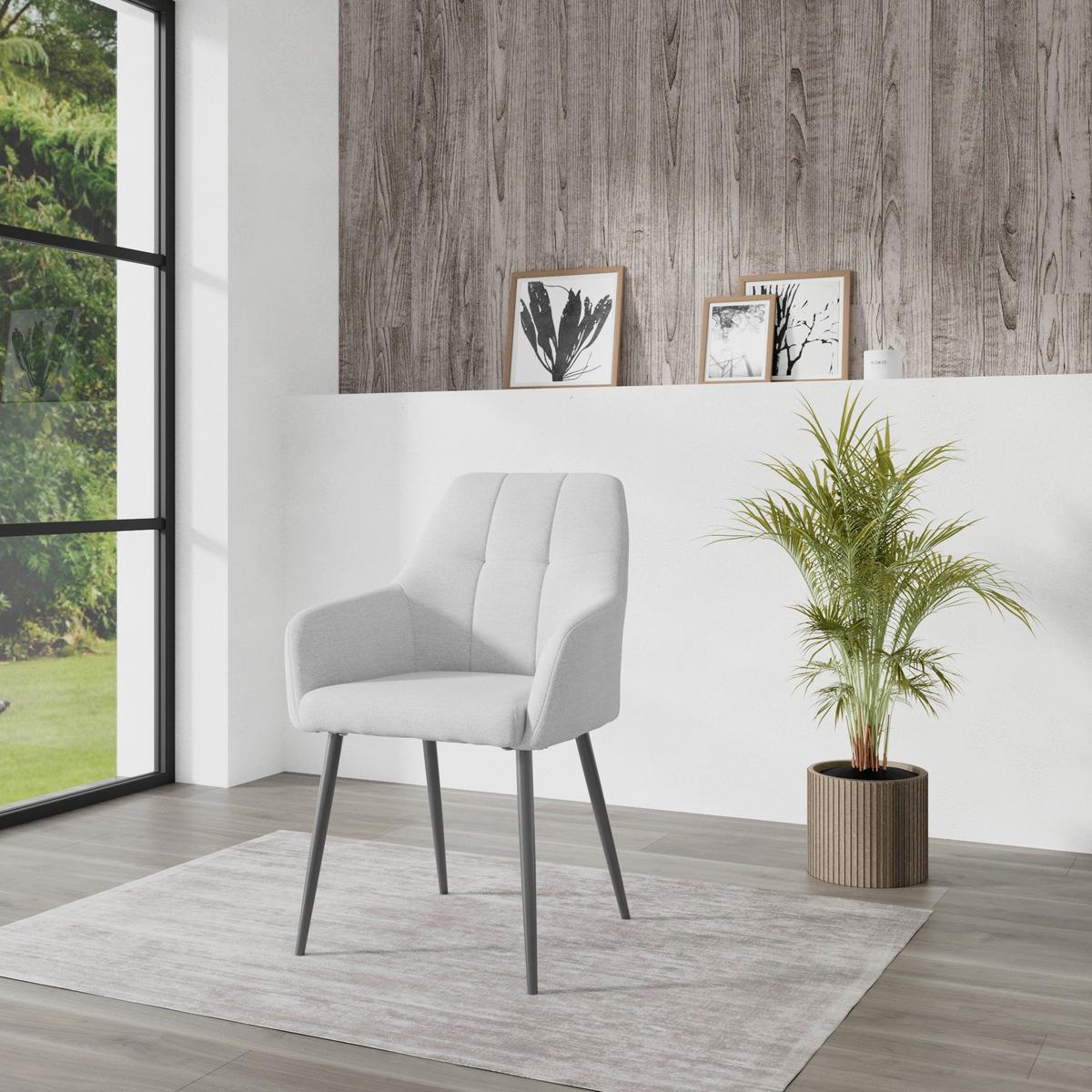 Naslanjač Joe Ii, Svetlo Siva - črna/svetlo siva, Konvencionalno, kovina/tekstil (58/86/61cm)