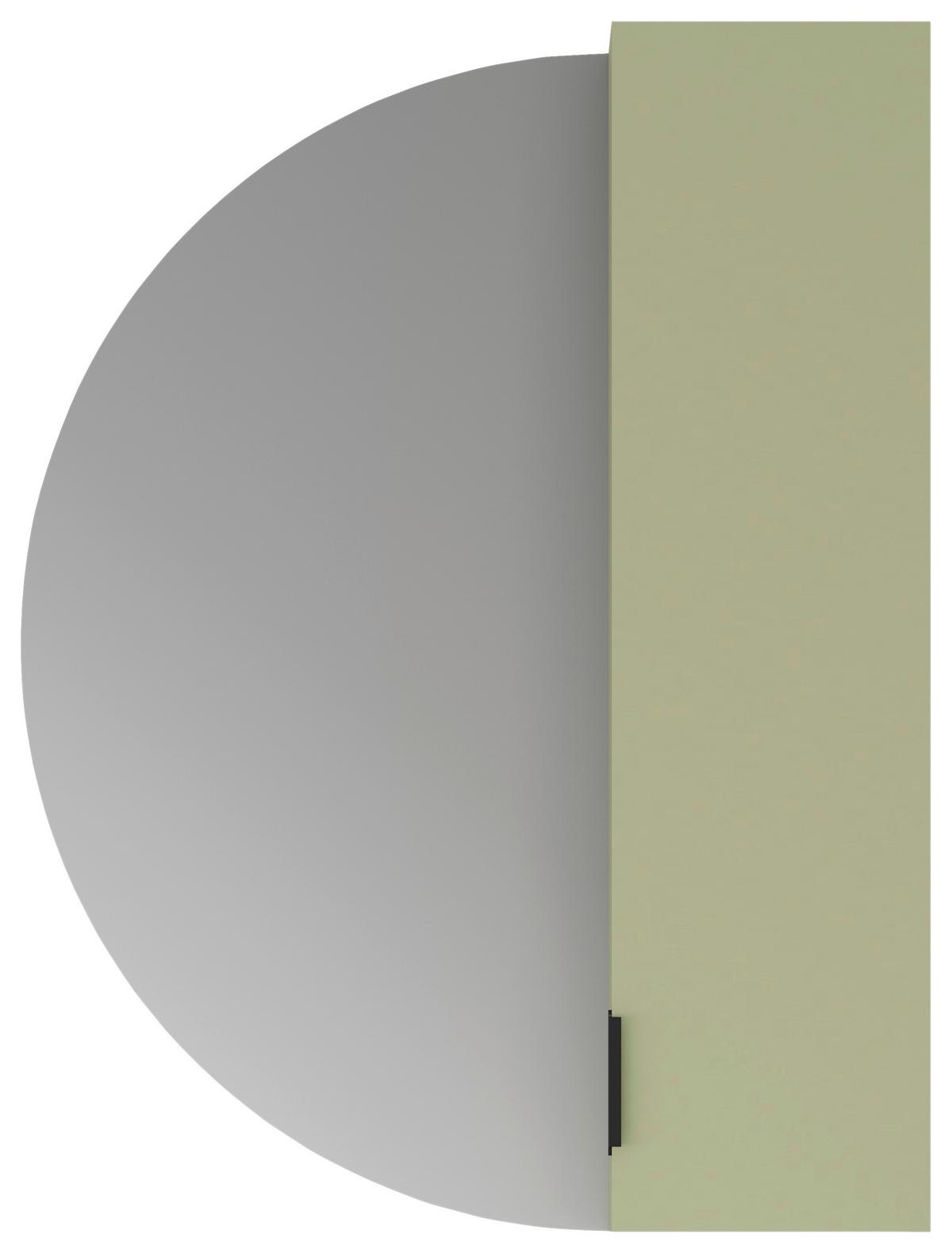 Spiegelschrank Napoli Salbeigrün - Salbeigrün/Schwarz, MODERN, Holzwerkstoff/Metall (60/80/20cm) - Mömax