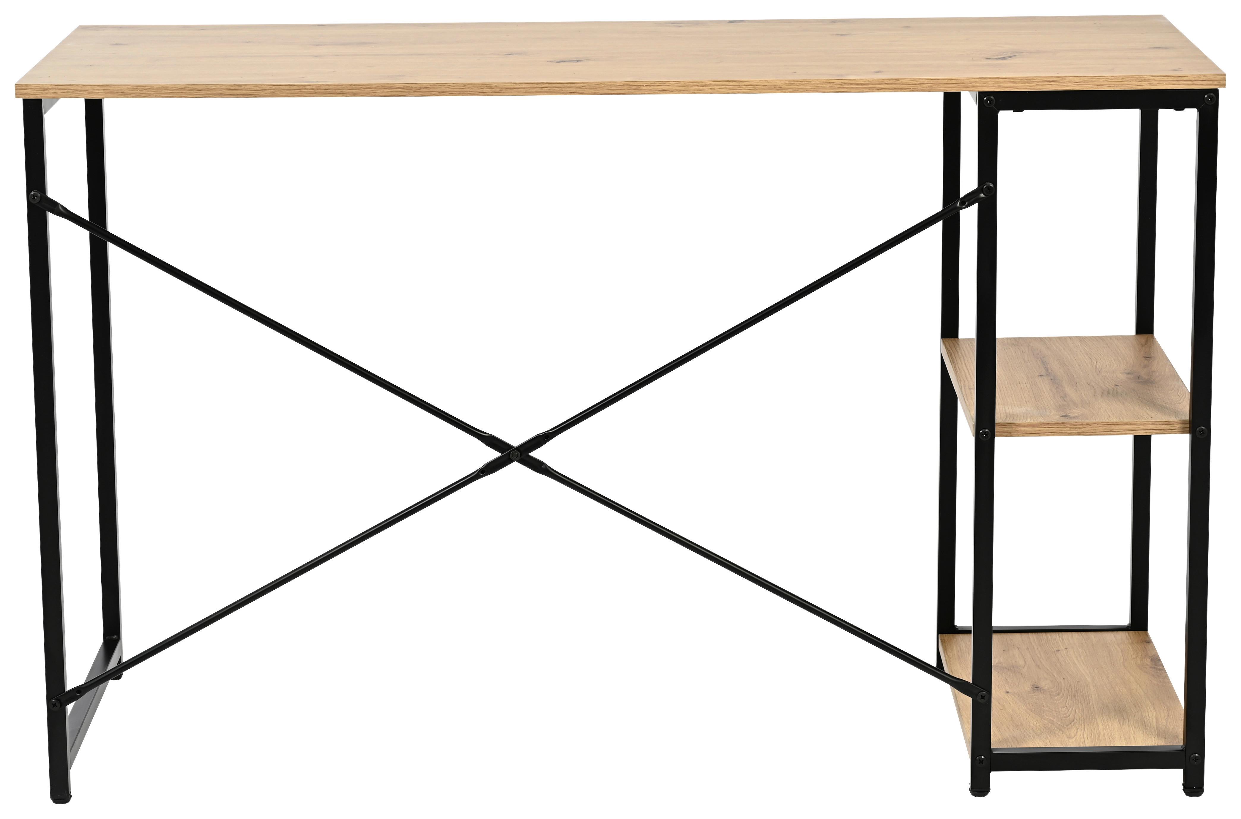 Radni Stol Robert - hrast Artisan/crna, Moderno, drvni materijal/metal (120/75/46cm) - Modern Living