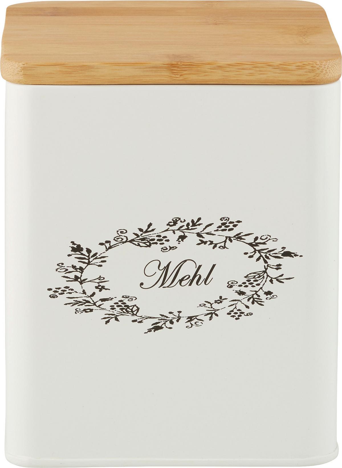 Cutie cu capac Lore - alb, Romantik / Landhaus, lemn/metal (14/14/16cm) - Zandiara