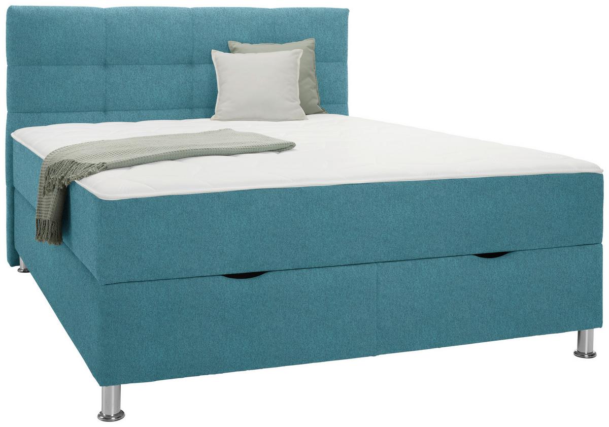 Box Krevet Oviedo - tirkizna, Konvencionalno, tekstil/metal (180/200cm) - Mömax