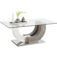 Couchtisch in Weiß - Klar/Edelstahlfarben, MODERN, Glas/Holzwerkstoff (110/45/60cm) - Modern Living Couchtisch in Weiß - Klar/Edelstahlfarben, MODERN, Glas/Holzwerkstoff (110/45/60cm) - Modern Living