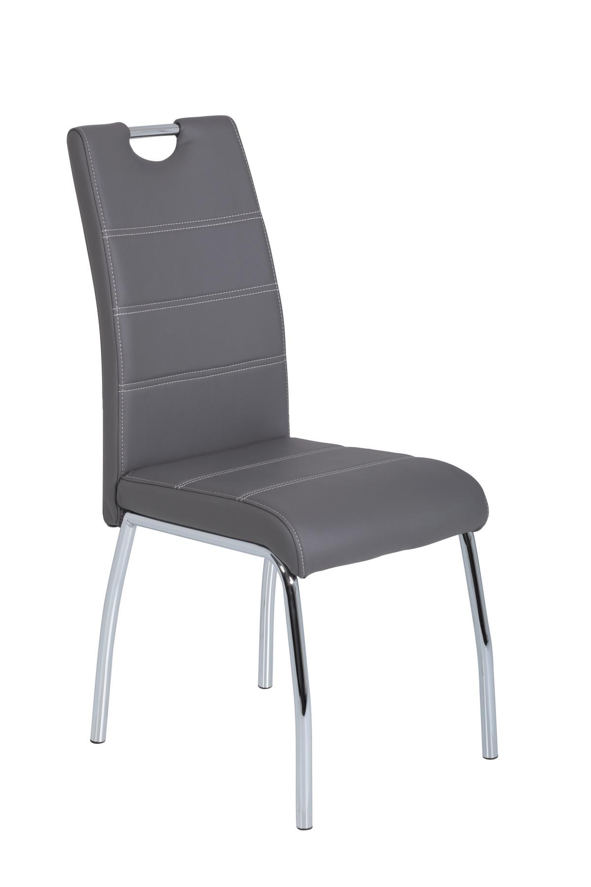 STUHL-SET SUSI S 4ER-SET - Chromfarben/Weiß, MODERN, Textil/Metall (44/98/61cm) - MID.YOU