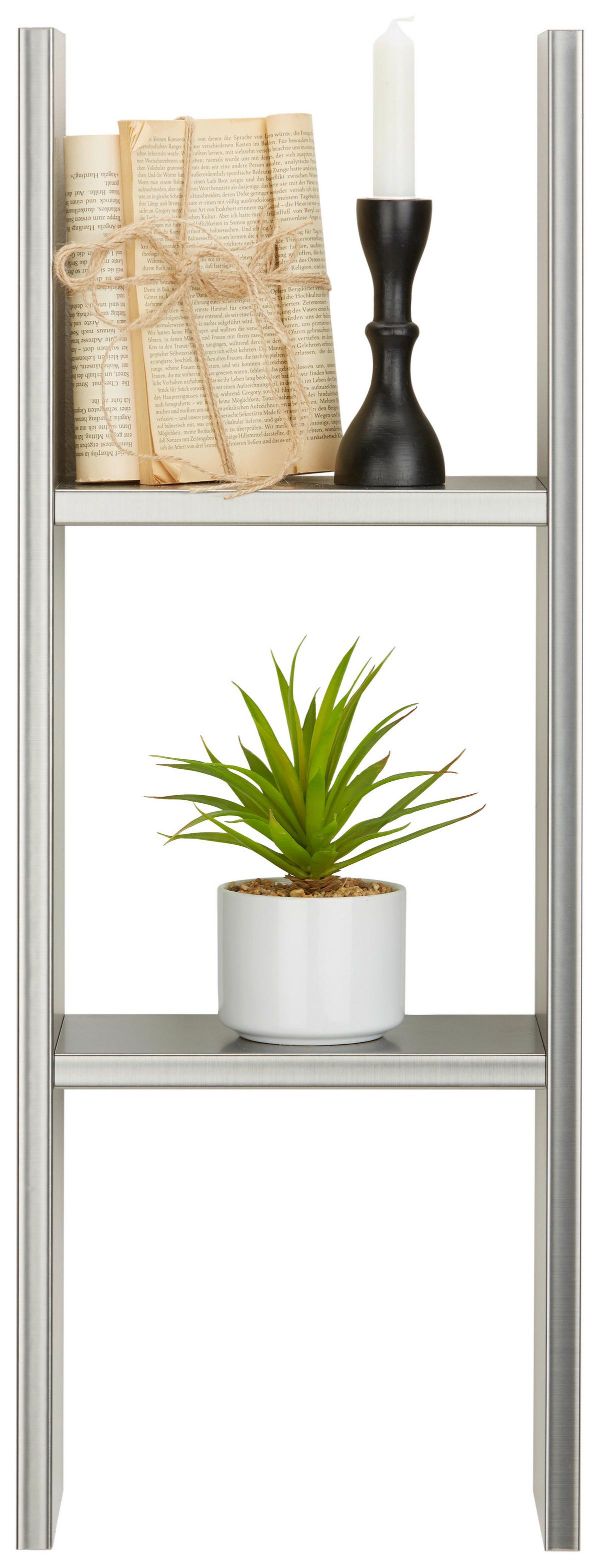 Wandregal in Edelstahlfarben - Edelstahlfarben, MODERN, Holzwerkstoff (23/15/78cm) - Premium Living