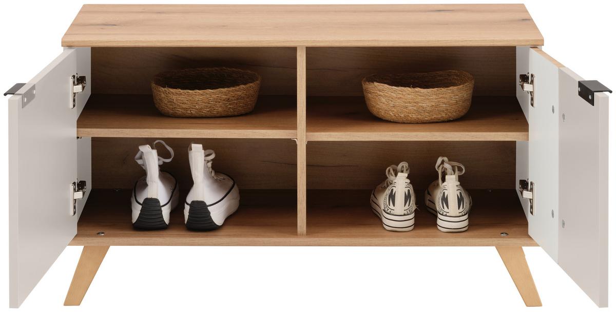 Klupa Za Predsoblje Clever - kašmir/boje hrasta, Moderno, drvni materijal/drvo (90/52/38cm) - Modern Living