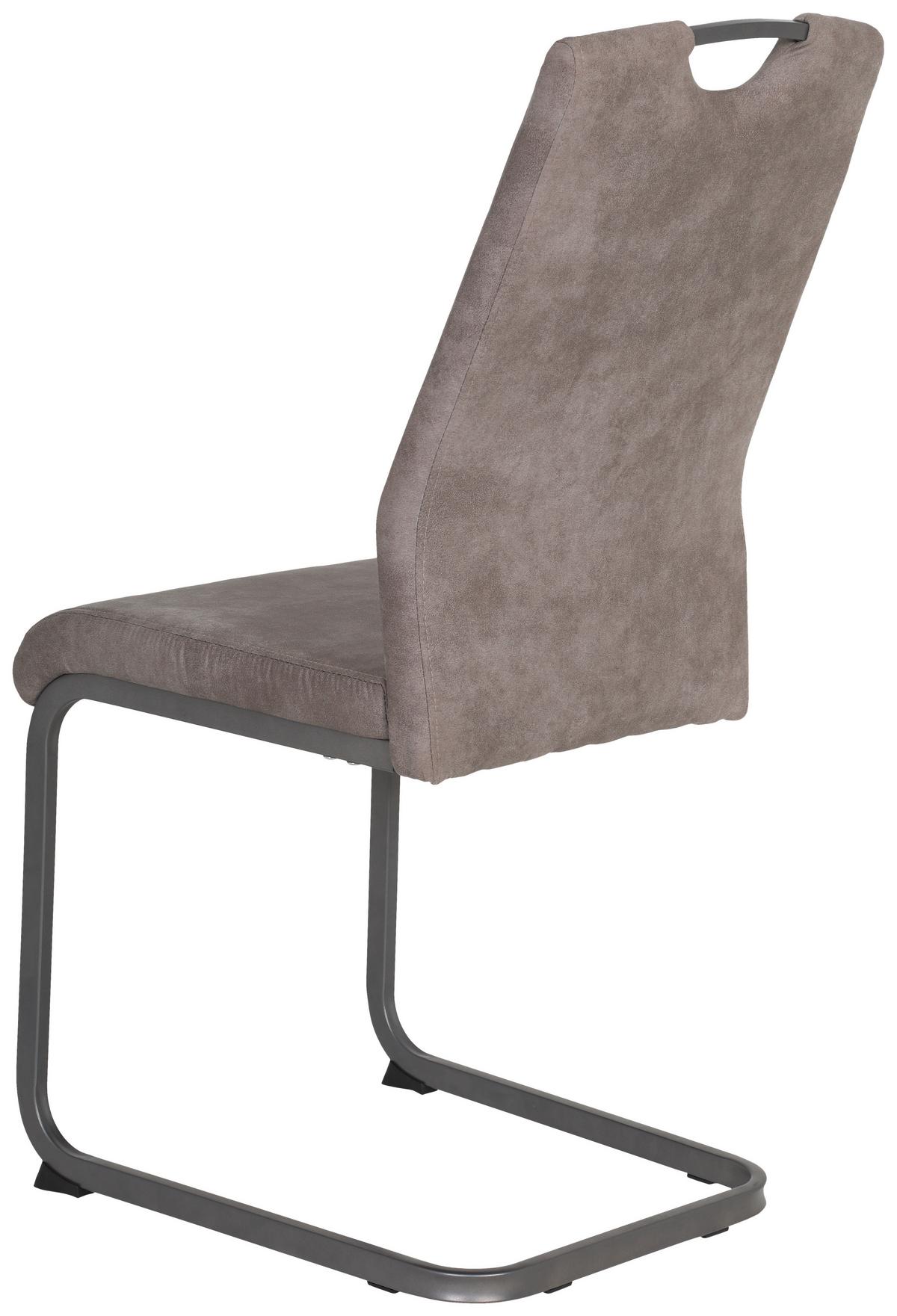 KRZESŁO NA PŁOZIE CHRISTINA II S - szary, Konventionell, metal/tkanina (44/98/61cm) - Carryhome