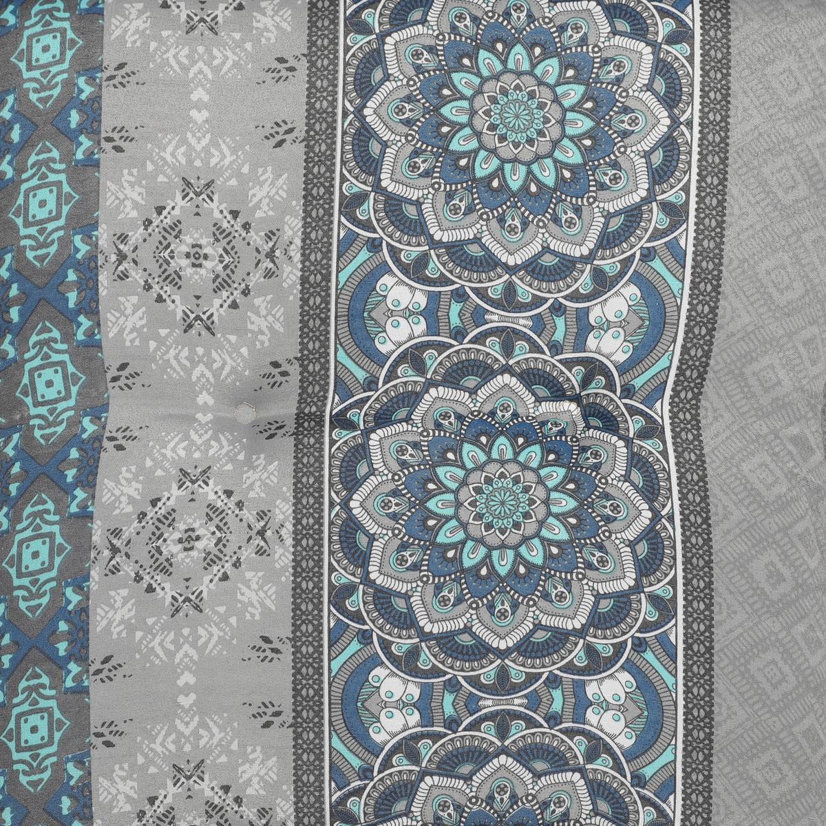 Sesselauflagenset Blau/Grau, 6-teilig - Blau/Hellgrau, Basics, Textil (50/7/120cm)