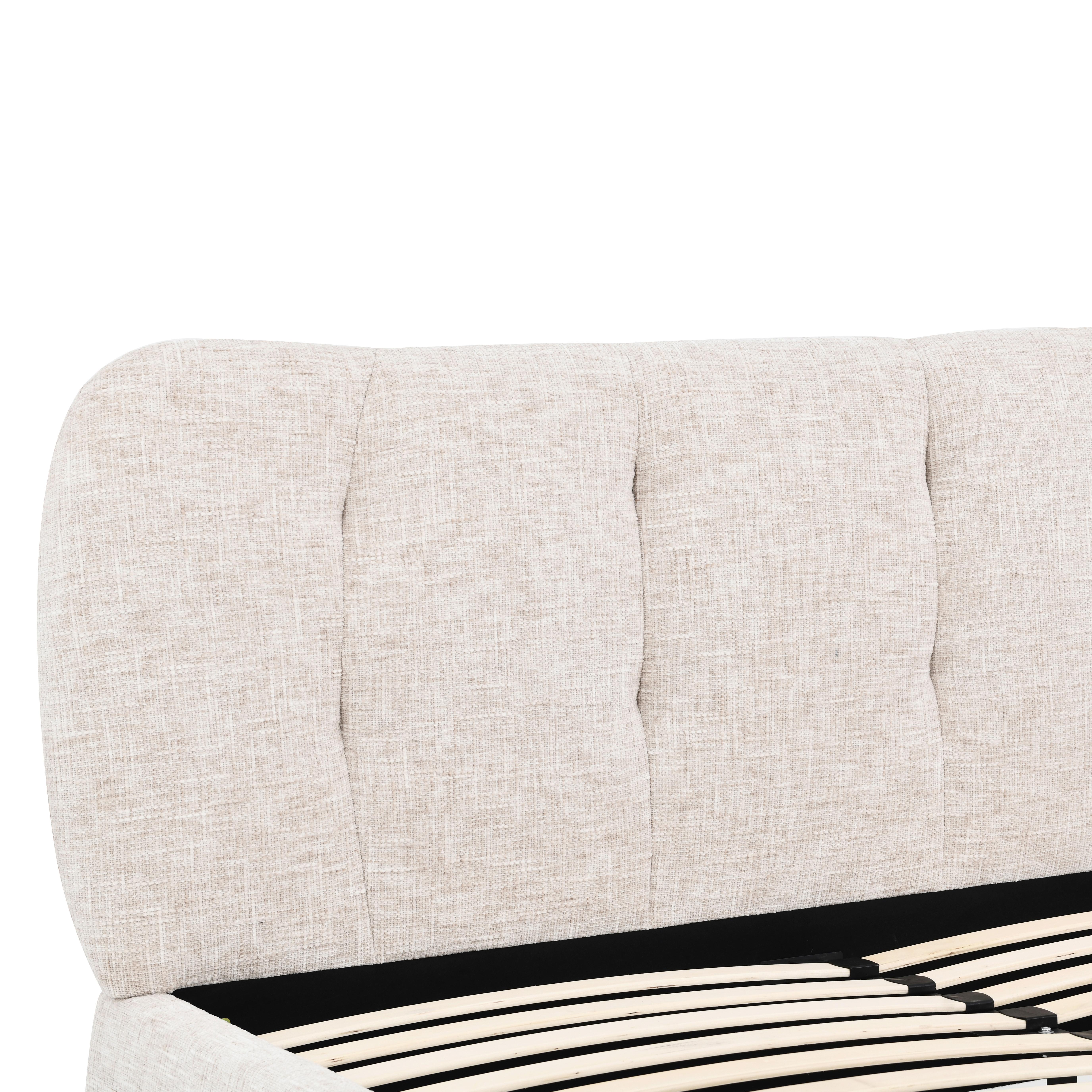 STOPPAD SÄNG GLARIS - svart/ekfärgad, Modern, metall/trä (160/200cm) - Bessagi Home