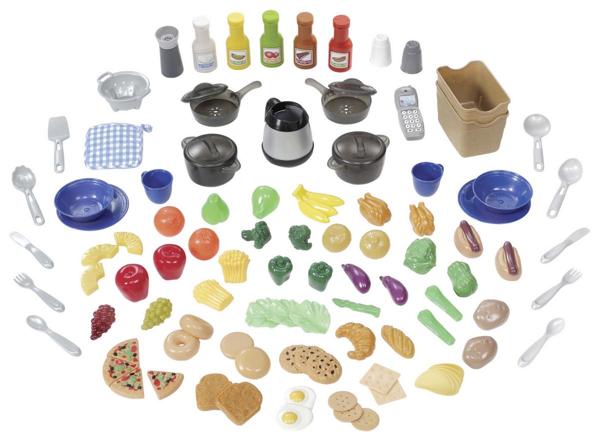 Kinderküche Italian Style, 101-teilig - Beige/Rot, Basics, Kunststoff (129/119,4/92,4cm) - Ambia Garden