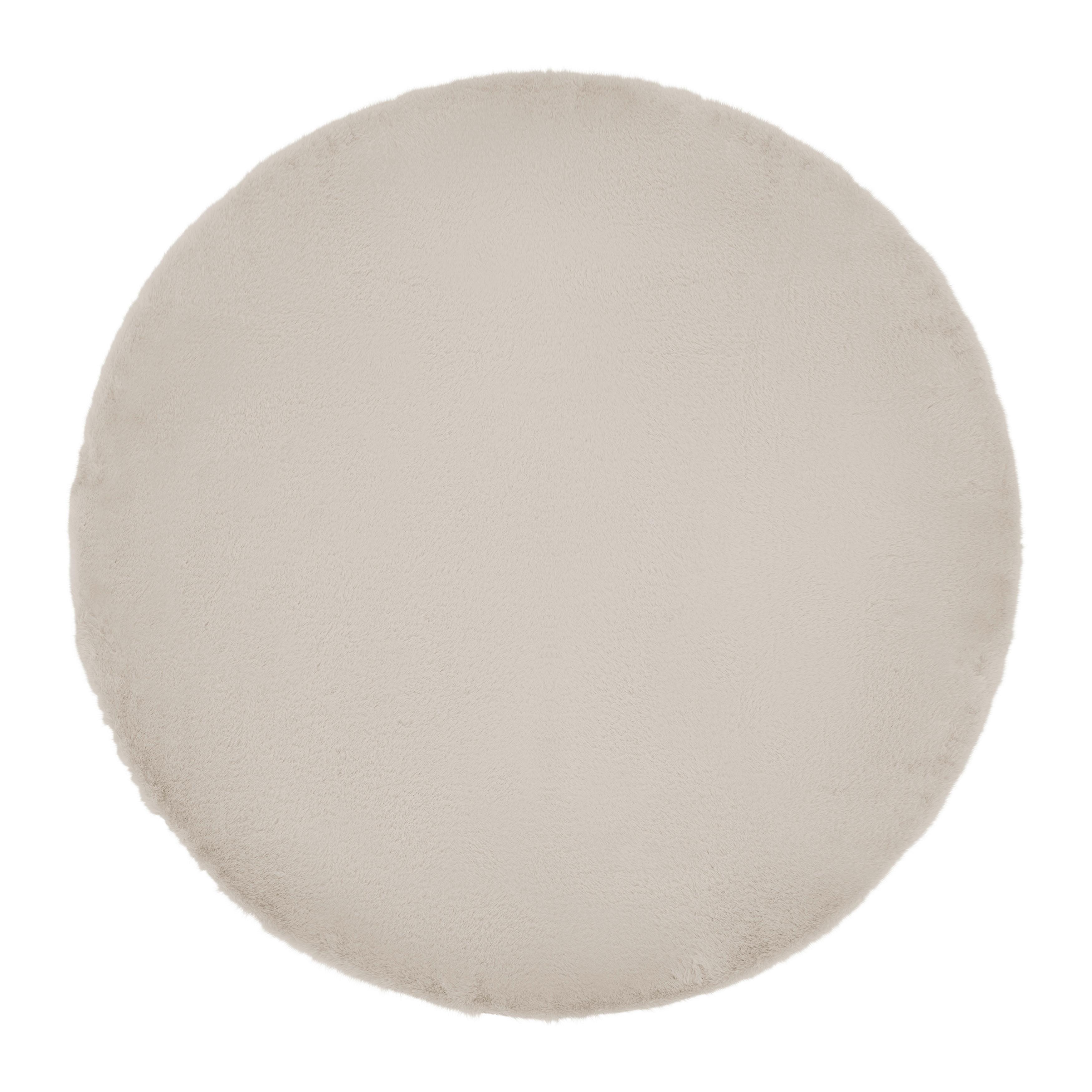 Kunstfell Caroline 5 Sandfarben Ø ca. 120cm - Sandfarben/Hellbraun, Modern, Textil (120cm) - Mömax
