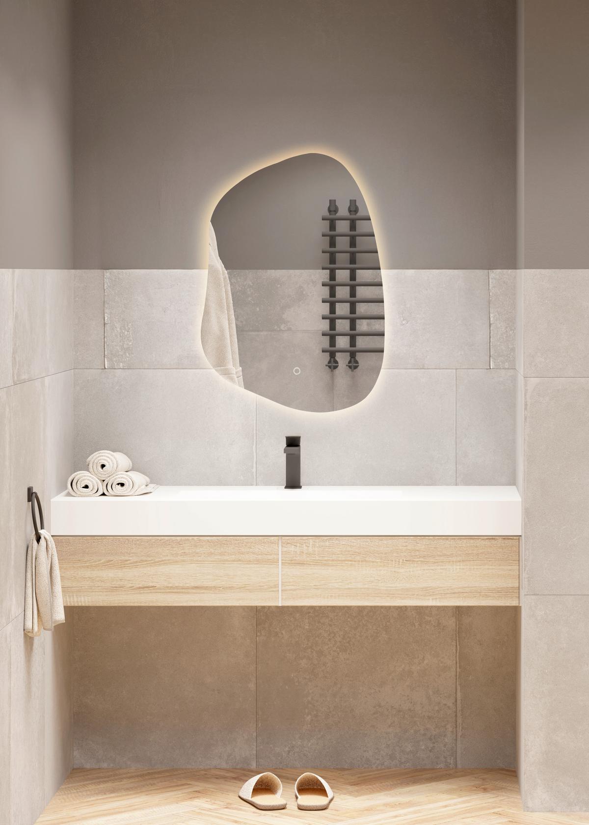Leuchtspiegel Ravina Ca. 50x70cm - Modern, Glas (50/70cm) - Mömax