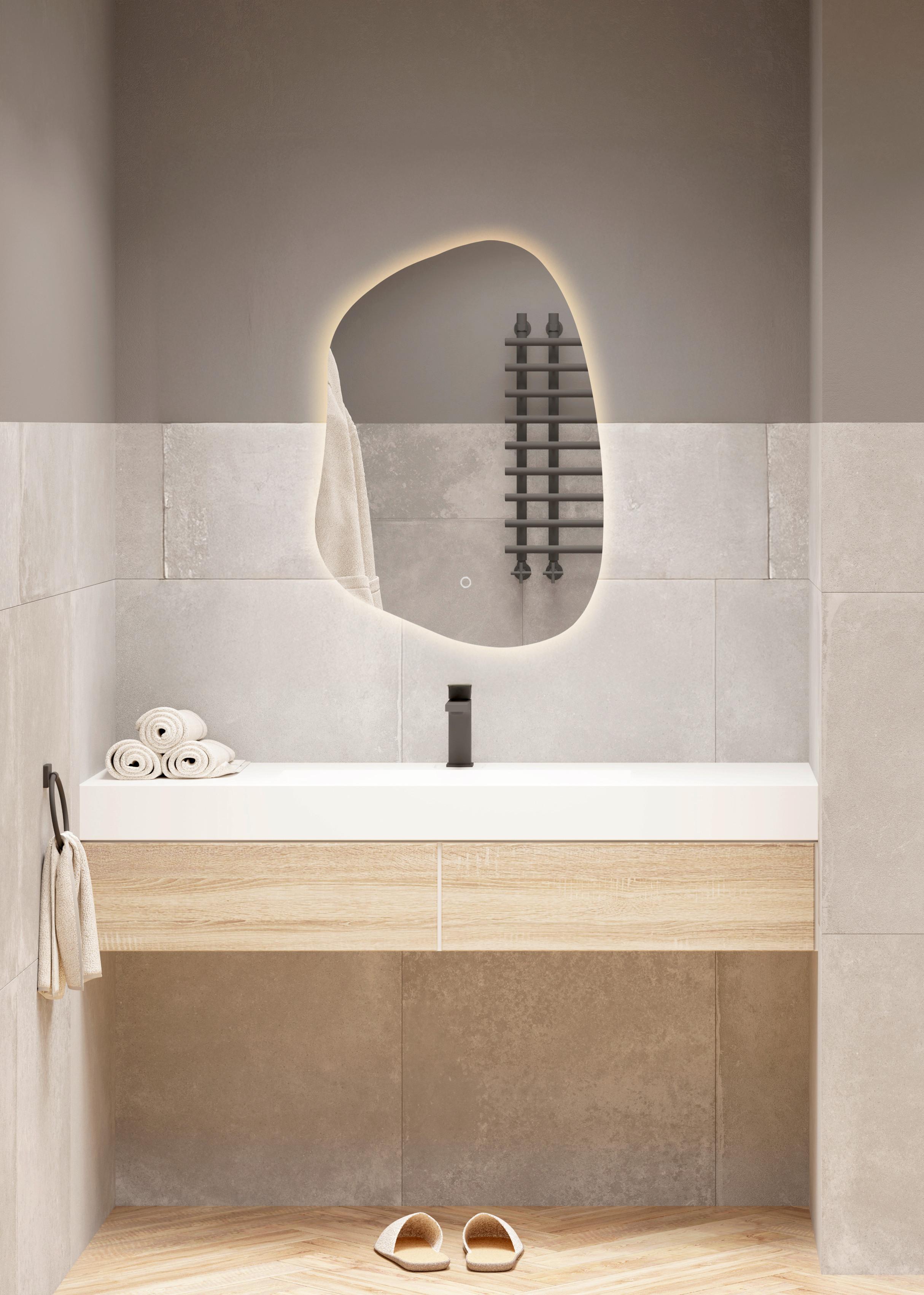 SPEGEL MED BELYSNING RAVINA - Modern, glas (50/70cm) - Mömax