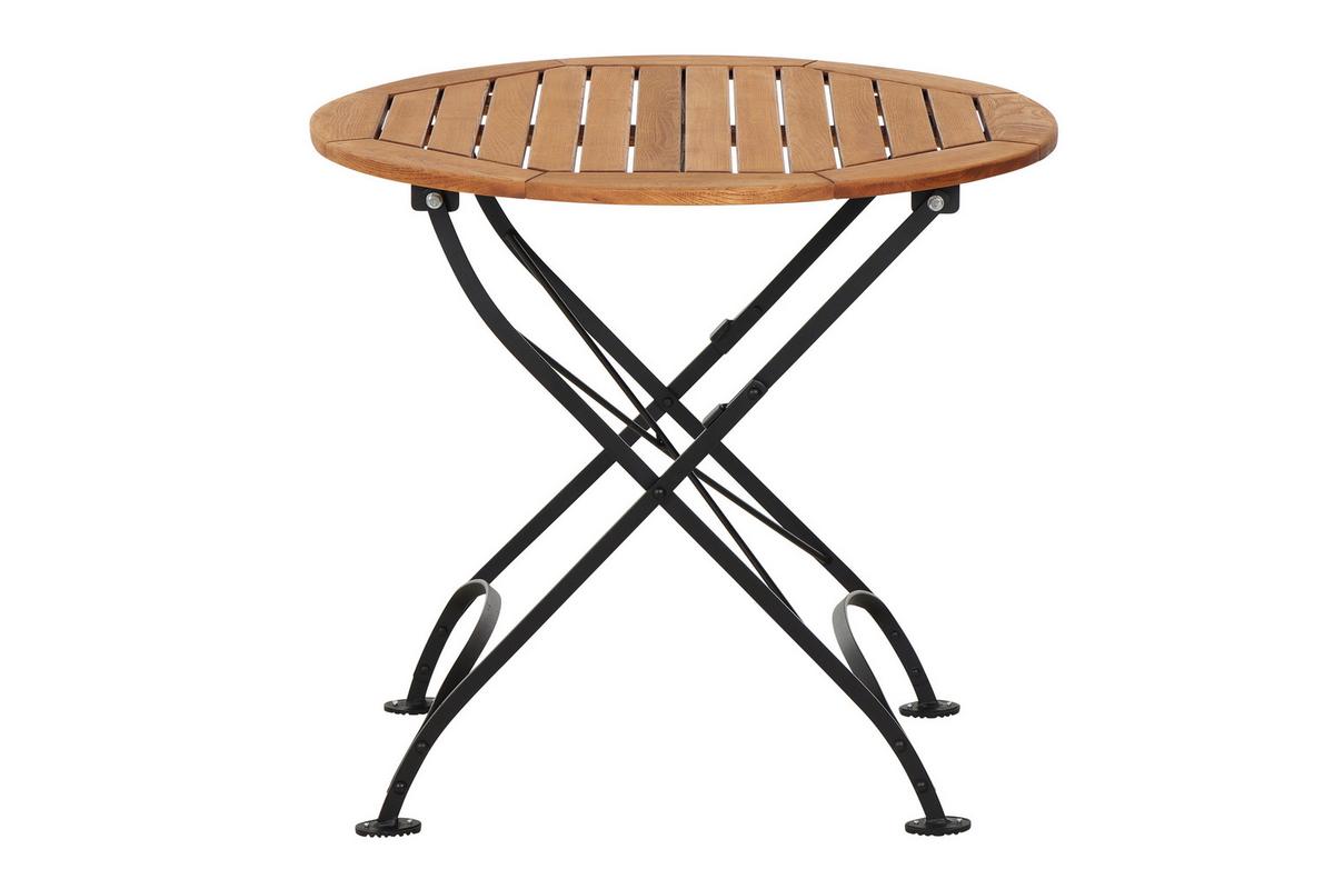 Siena Garden Gartentisch D: ca.85cm Robinie - Robinienfarben/Schwarz, KONVENTIONELL, Holz/Metall (85/85/78cm) - Siena Garden