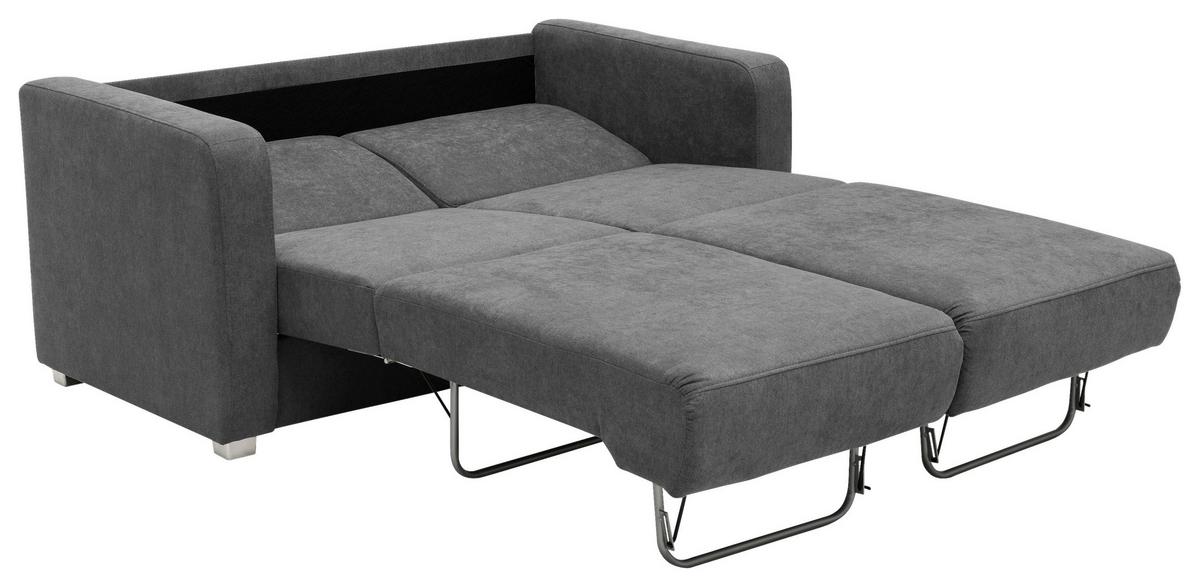 Schlafsofa Mia Anthrazit Mikrofaser - Chromfarben/Anthrazit, Basics, Kunststoff/Textil (159/88/87cm) - Livetastic