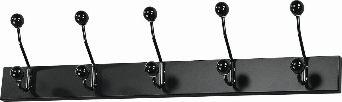 Stenski Obešalnik Greve, Črna - črna/bela, Moderno, kovina/leseni material (65/13/7cm) - Modern Living