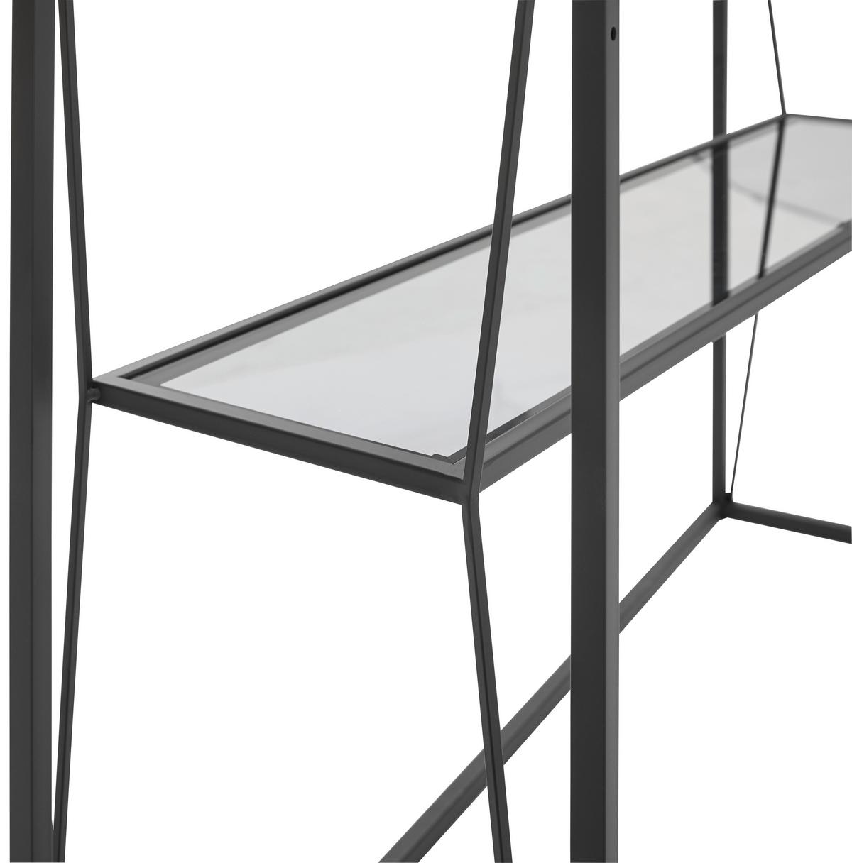 STÓŁ KONSOLA HARRY - czarny/szary, Trend, metal/szkło (100/30/80cm) - Xora
