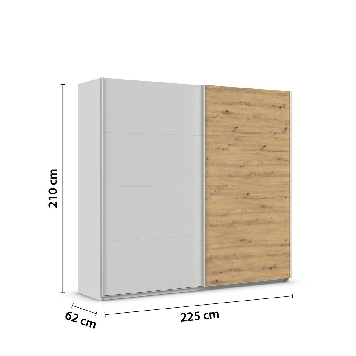 DULAP USI CULISANTE FELDKIRCH - gri deschis/stejar Artisan, Modern, material pe bază de lemn (225/210/62cm)