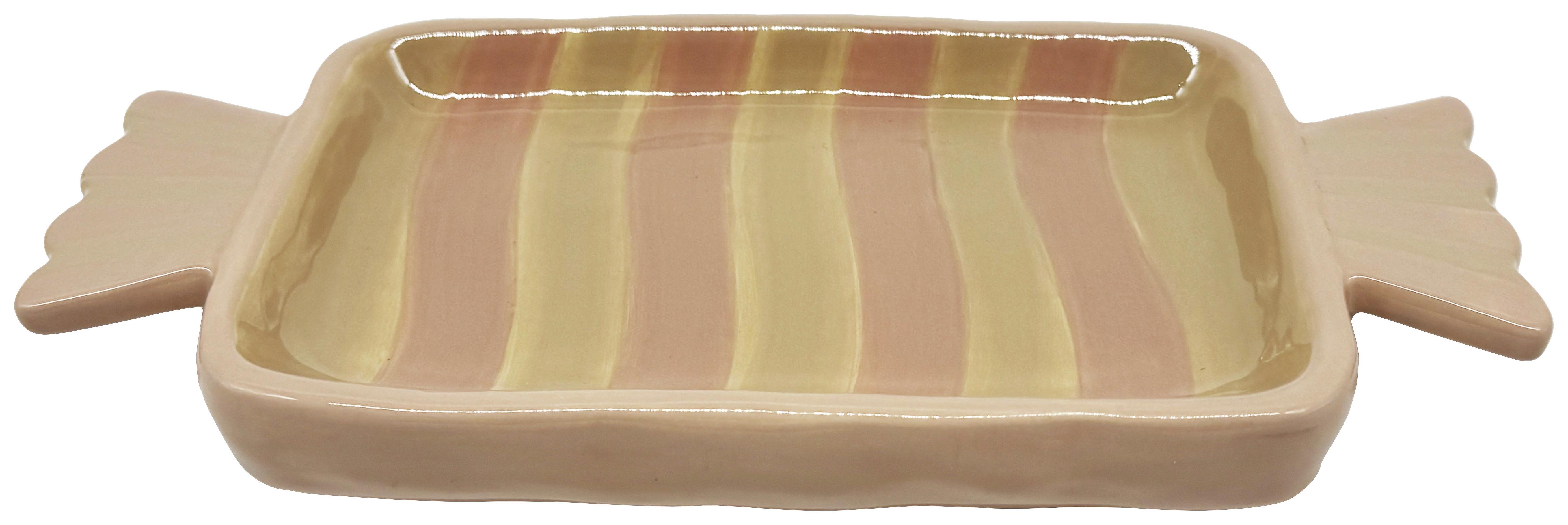Dekoteller Candy Braun/Rosa - Rosa/Braun, KONVENTIONELL, Keramik (21,4/2,3/10,5cm) - Mömax