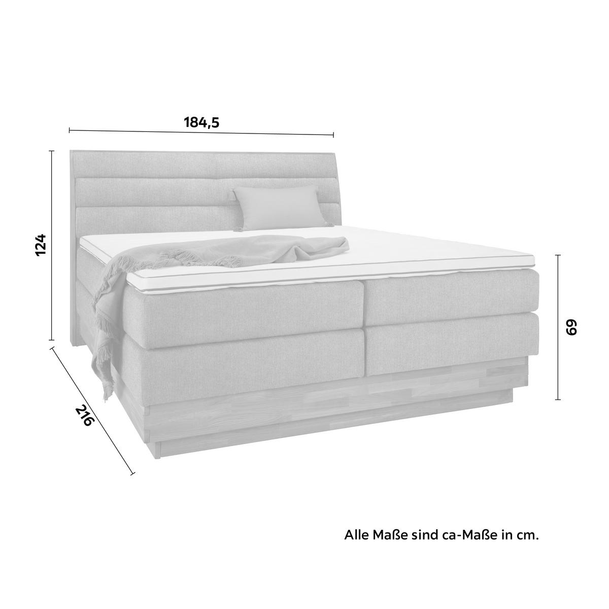 Boxspringbett Marissa in Greige ca. 180x200cm - Greige, KONVENTIONELL, Holz/Kunststoff (180/200cm) - Premium Living