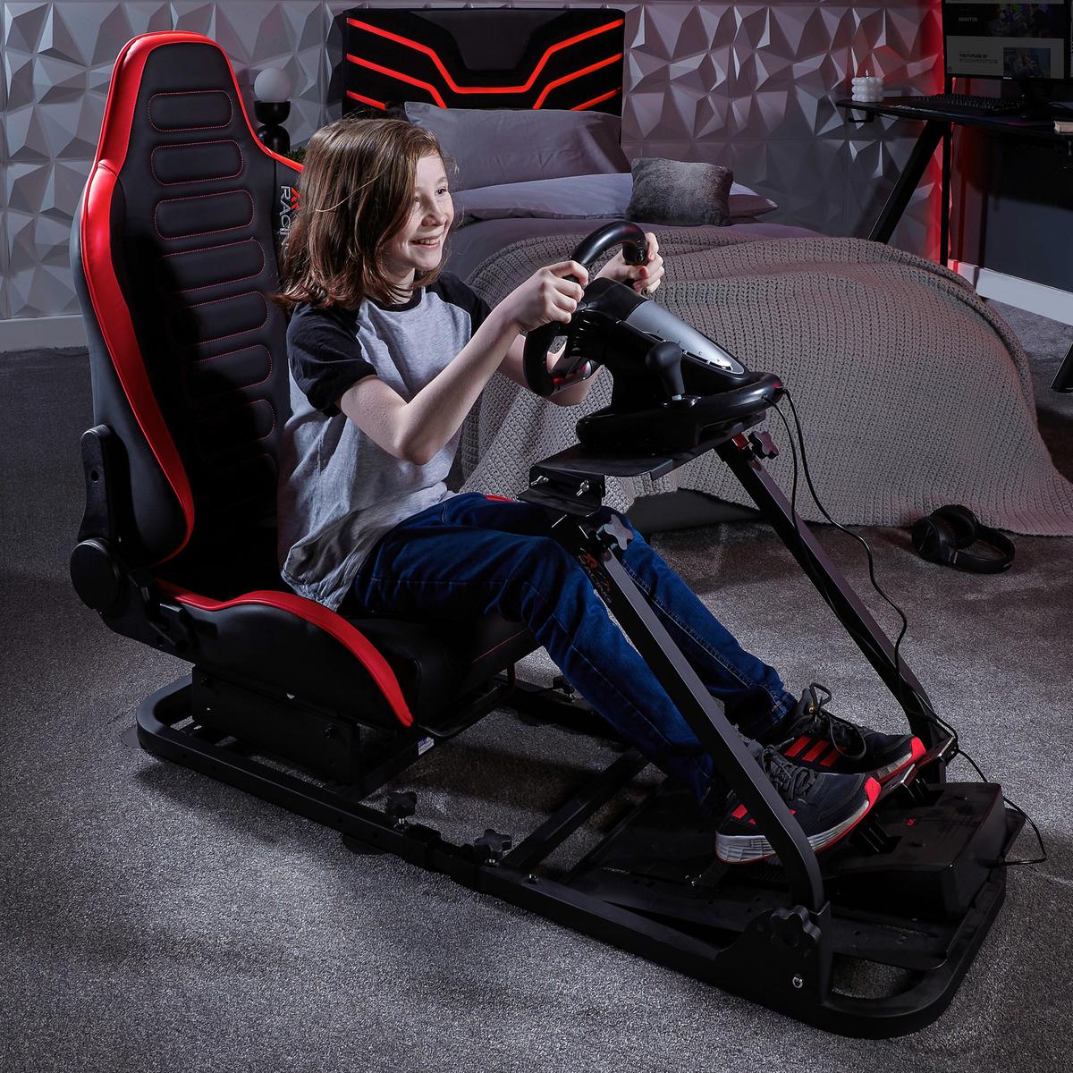 Gamingsessel XR Racing ca. 63x53x83cm Rot/Schwarz - Rot/Schwarz, MODERN, Leder/Holzwerkstoff (63/53/83cm) - X Rocker