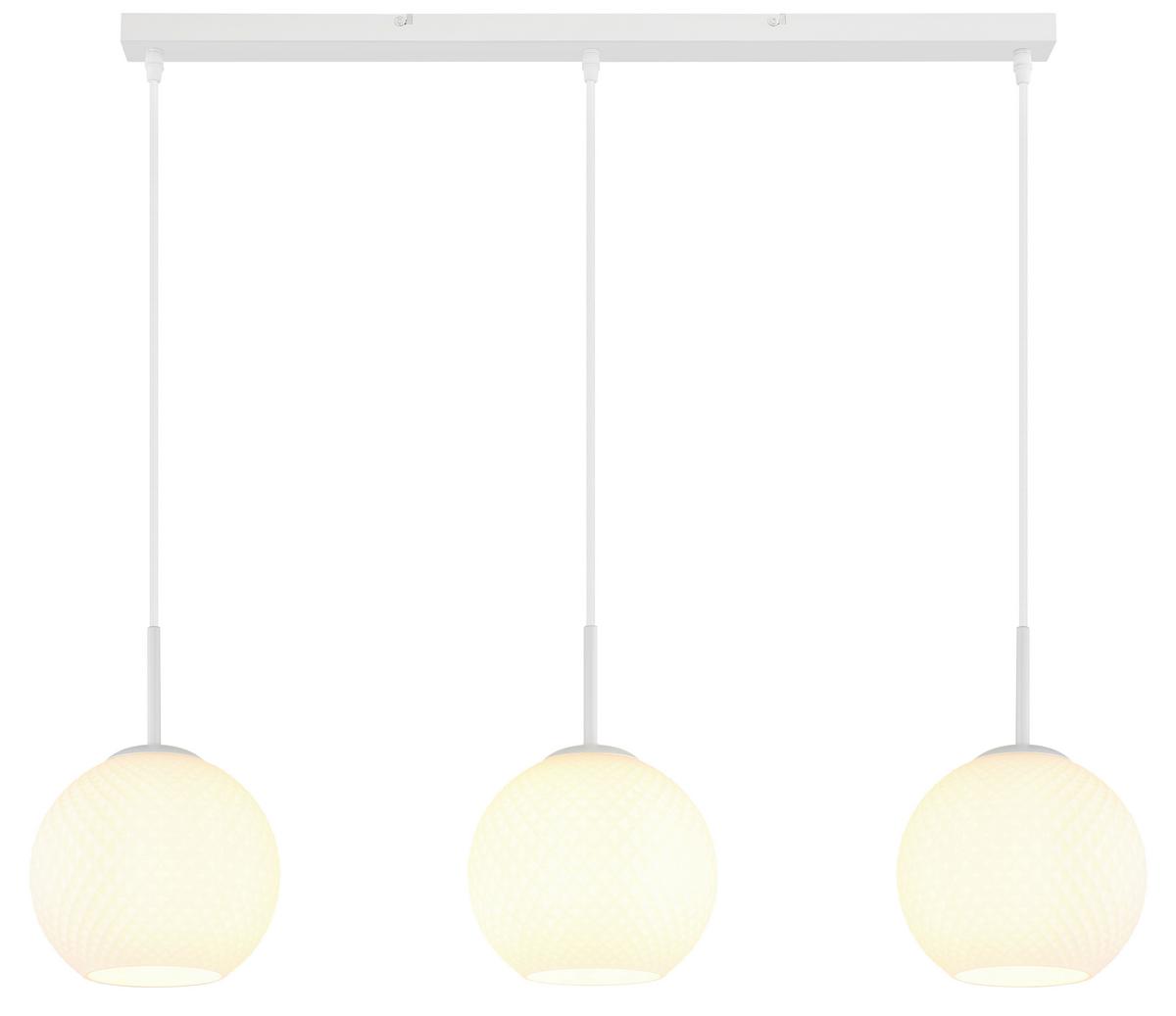 Viseća Svjetiljka Andre - bijela, Design, staklo/metal (90/20/120cm) - Globo