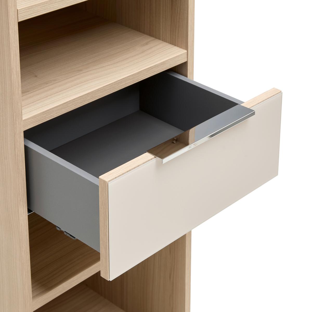 Regal Siena Eichefarben - Chromfarben/Eichefarben, MODERN, Holzwerkstoff/Metall (40/198/38cm) - Mömax