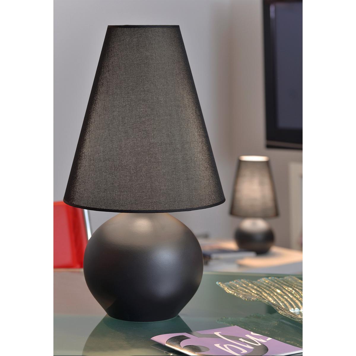Asztali Lámpa 223/pn - fekete, Konventionell, textil/kerámia (20/40cm)
