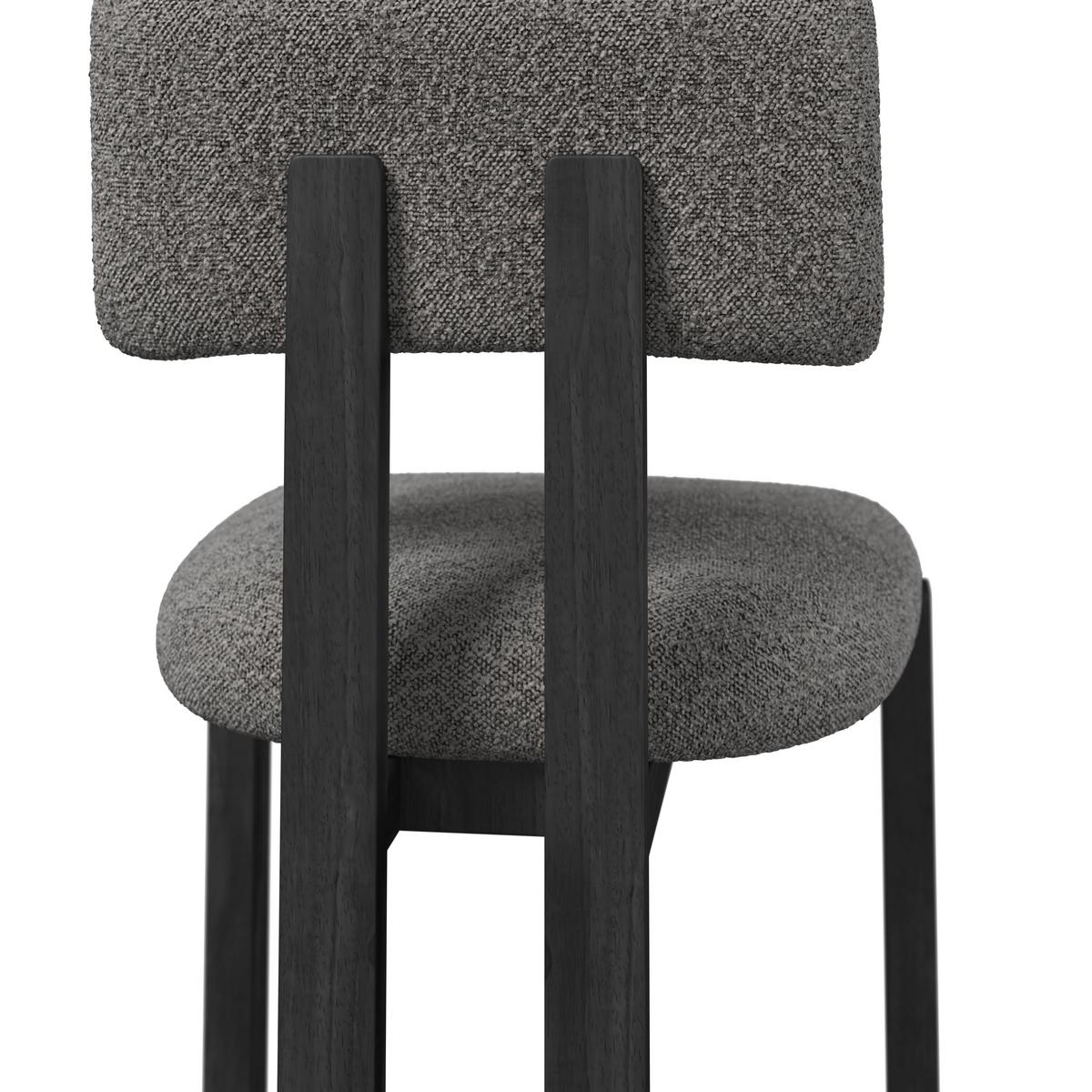 Stuhl Jonna Hellgrau Bouclé Gepolstert - Hellgrau/Naturfarben, MODERN, Holz/Textil (51/82/53cm) - Bessagi Home