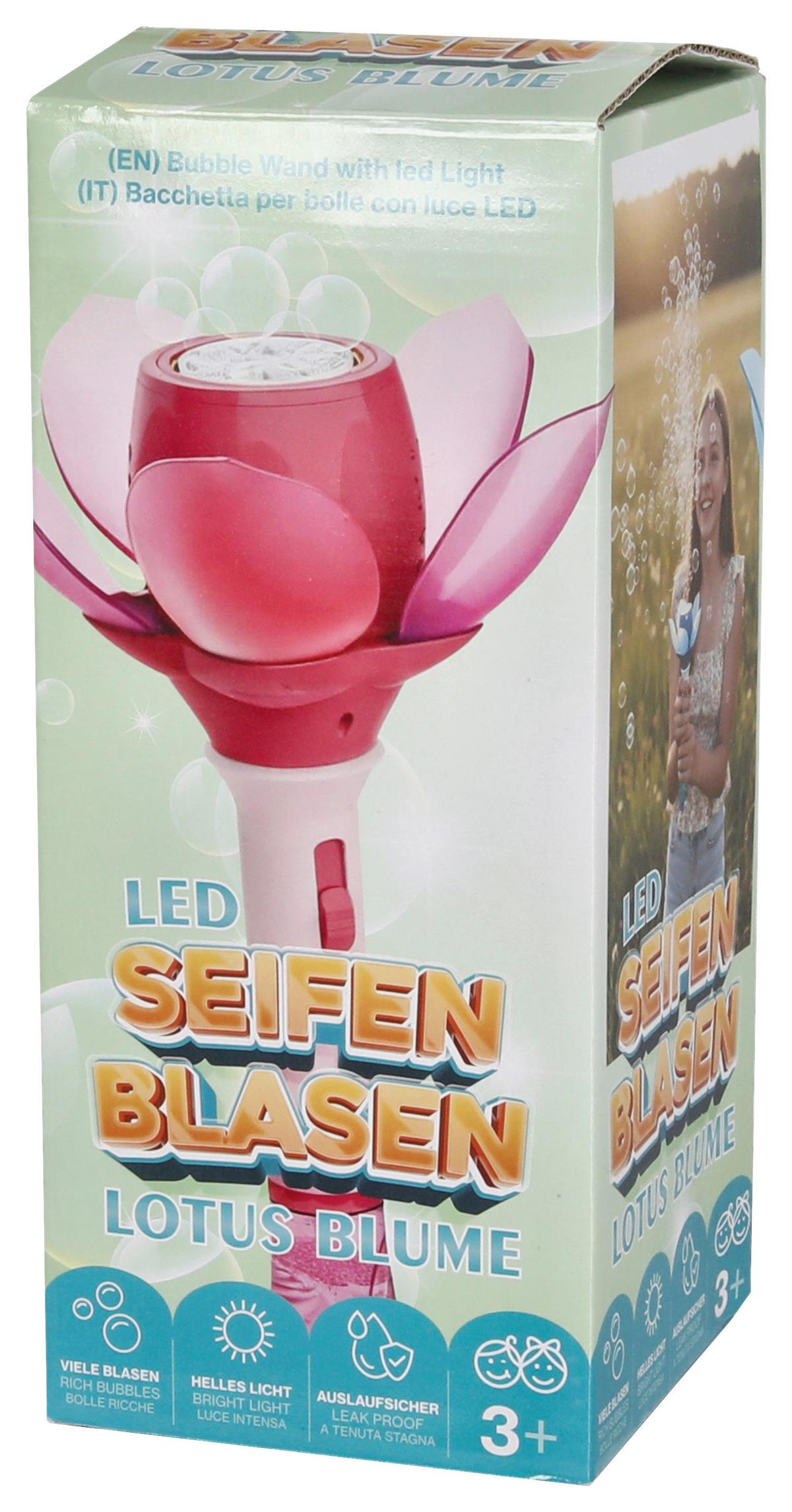 Seifenblasenmaschine Lotus Blume diverse Farben - Blau/Pink, Basics, Kunststoff (33cm)