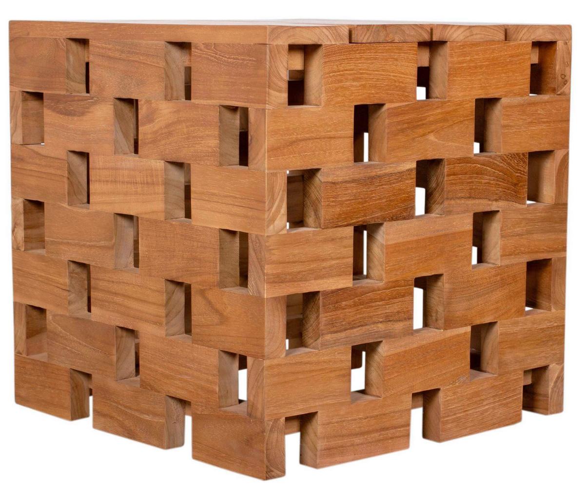 Gartenhocker Woodie WOODIE BEISTELLTISCH/HOCKER CH - Teakfarben, KONVENTIONELL, Holz (50/50/50cm)