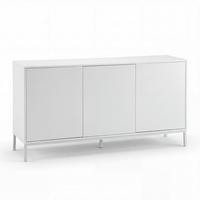 Sideboard Amber Weiß MDF/Eisen - Weiß, MODERN, Holzwerkstoff/Metall (150/80/40cm) - Bessagi Home
