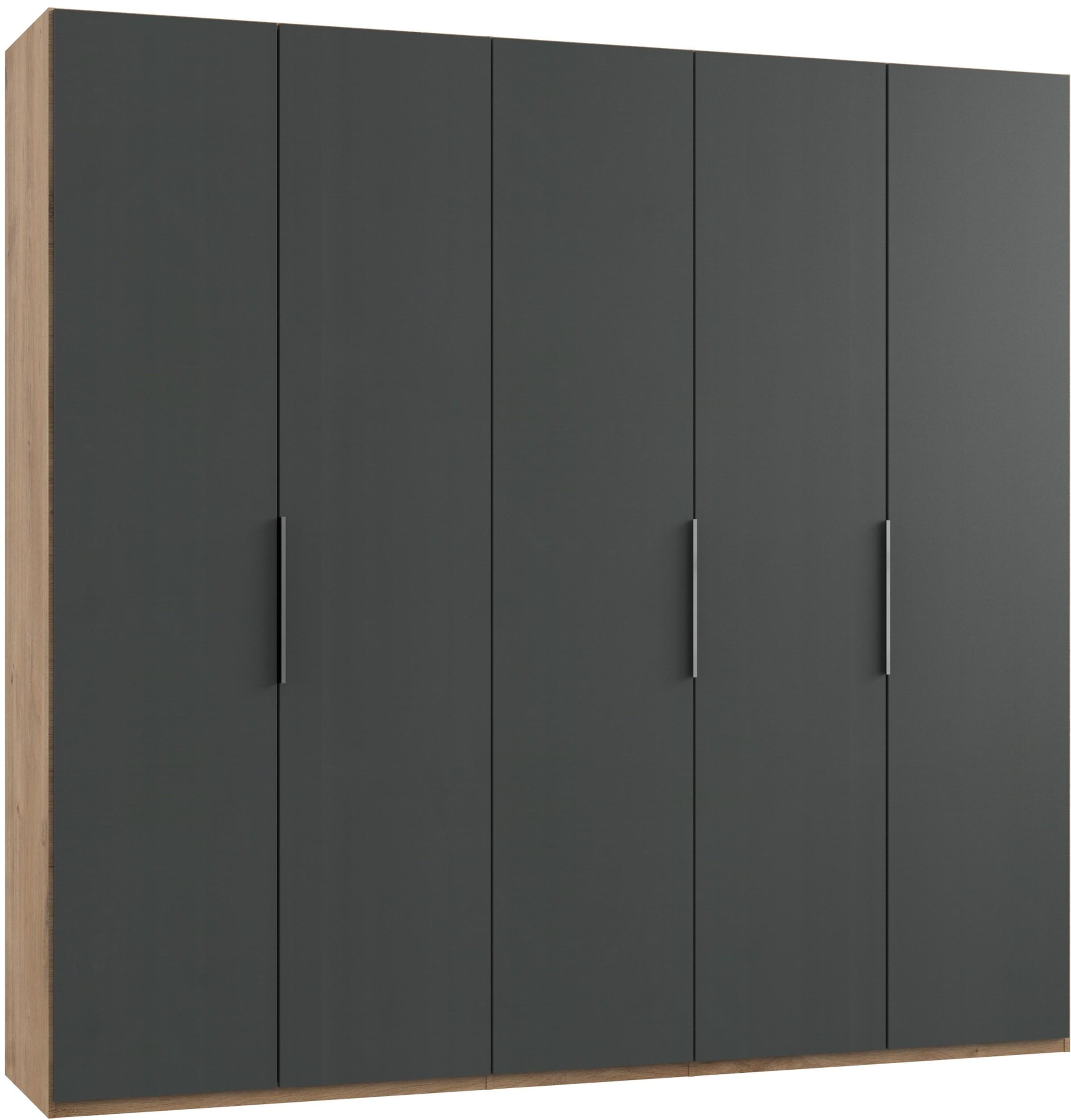 Drehtürenschrank Level 36A ca. 250x236x58cm Graphitfarben - Chromfarben/Eichefarben, MODERN, Holzwerkstoff (250/236/58cm) - MID.YOU