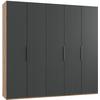 Drehtürenschrank Level 36A ca. 250x236x58cm Graphitfarben - Chromfarben/Eichefarben, MODERN, Holzwerkstoff (250/236/58cm) - MID.YOU