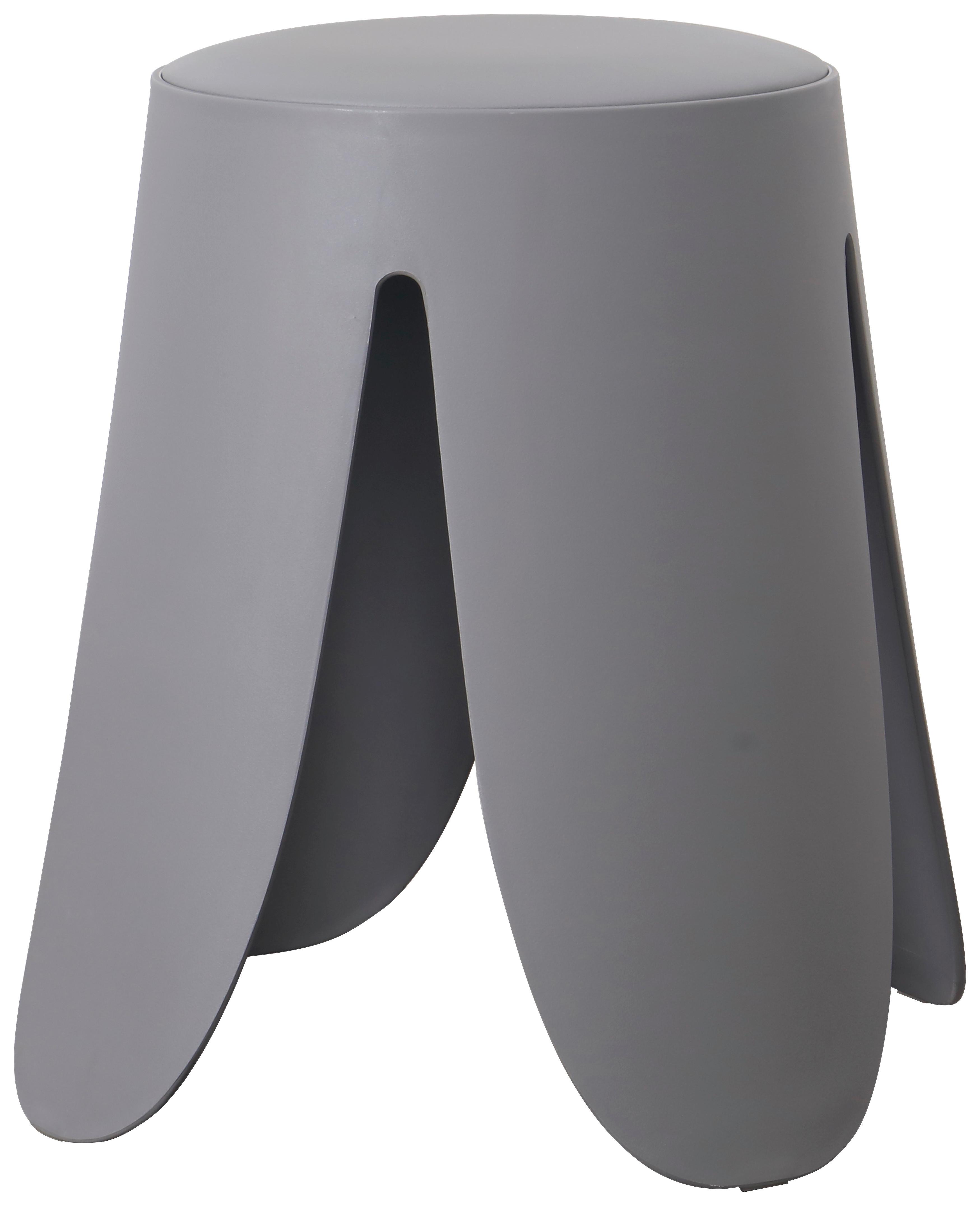 Hocker Pia Grau - Grau, LIFESTYLE, Holz/Kunststoff (30/46cm) - Based