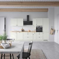 Küchenblock Cascada High m. Geräten Weiß - Eichefarben/Schwarz, MODERN, Holzwerkstoff/Metall (360cm) - Nobilia