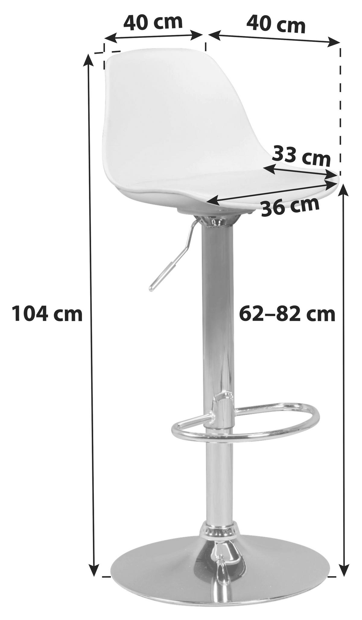 Barski Stol Korsika - barve kroma/črna, Moderno, kovina/umetna masa (40/104/40cm) - MID.YOU