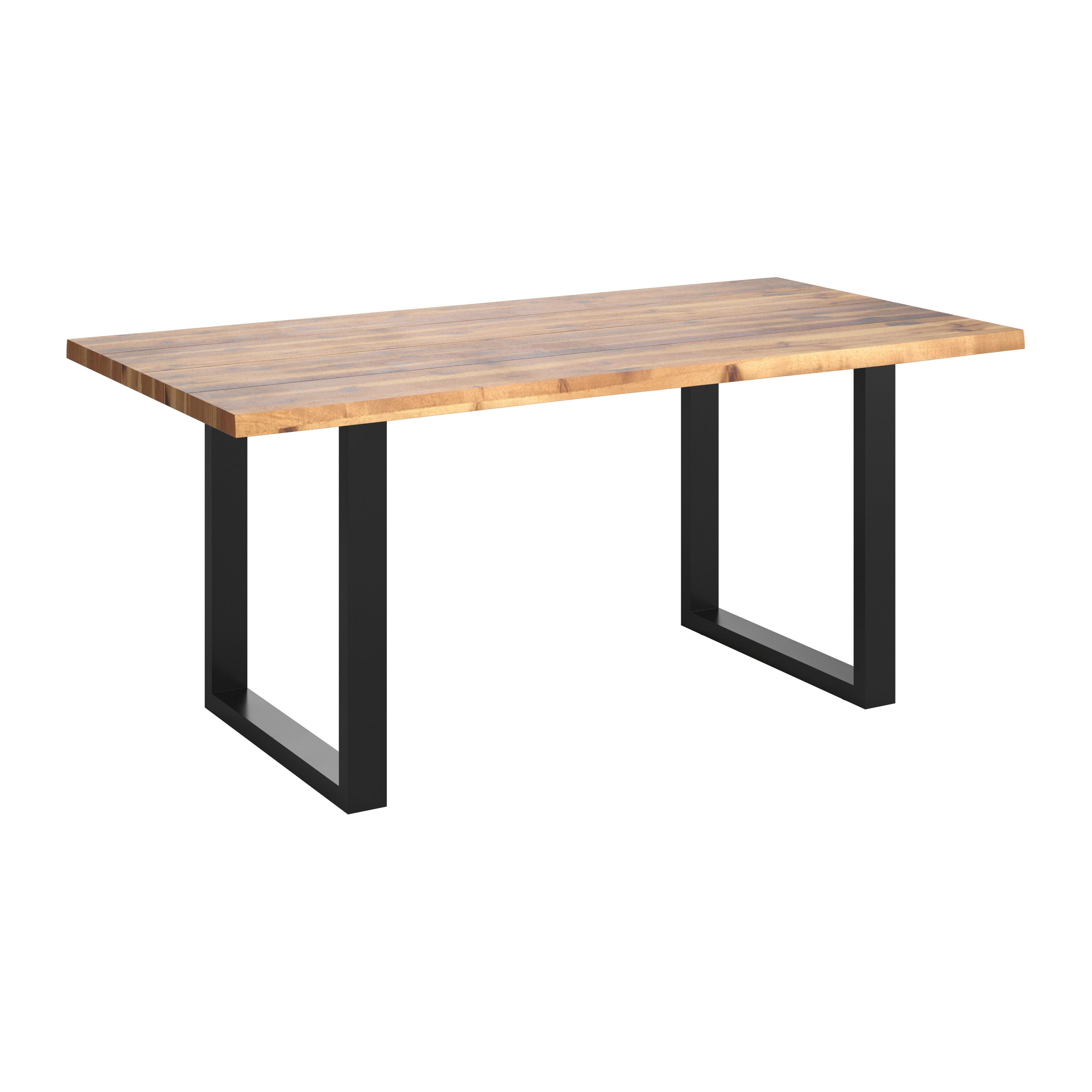 STÓŁ OGRODOWY ZAMORA - kolor akacjowy/czarny, Konventionell, metal/drewno (160/76/80cm) - Ambia Garden