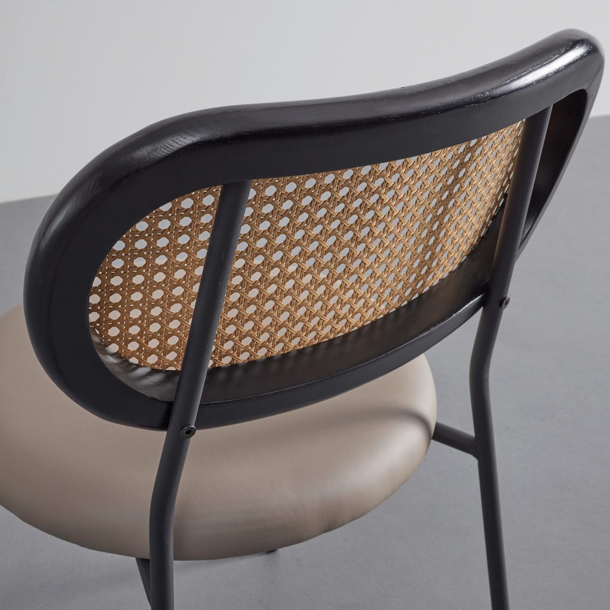 KRZESŁO CASA - czarny/taupe, Modern, metal/drewno (42/77/51cm) - Bessagi Home