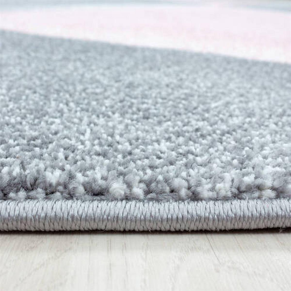 Webteppich Beta Grau/Rosa ca. 80x150cm - Rosa/Grau, Basics, Textil (80/150cm) - Novel