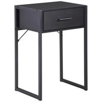 SZAFKA NOCNA INDUSTRY - czarny, Modern, materiał drewnopochodny/metal (41/60/30cm) - Livetastic