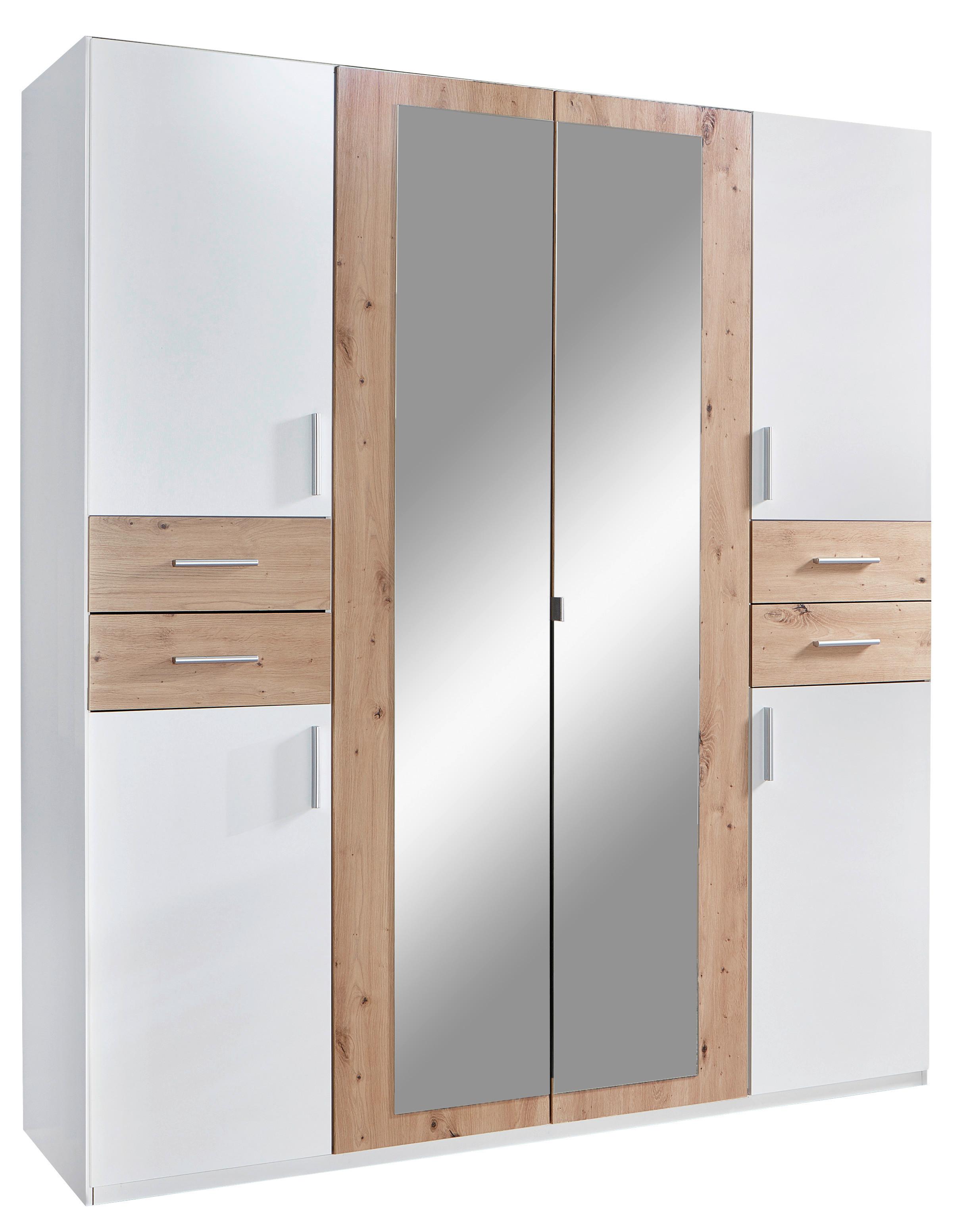 Ormar S Klasičnim Vratima Vegas - bijela/srebrne boje, Basics, drvni materijal (180/208/58cm) - Modern Living