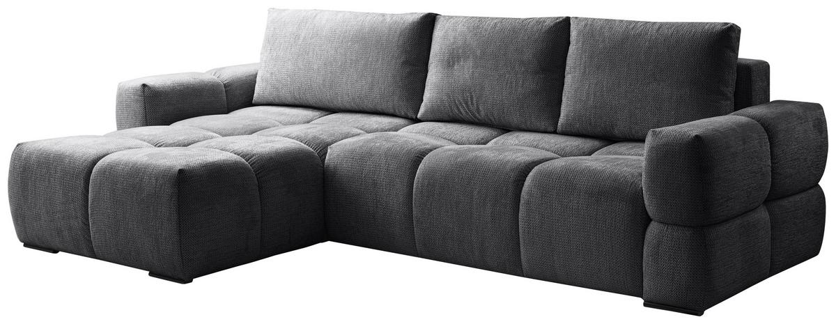 Kutna Garnitura Genova - crna/antracit, Basics, tekstil/metal (299/74-90/173cm) - Modern Living