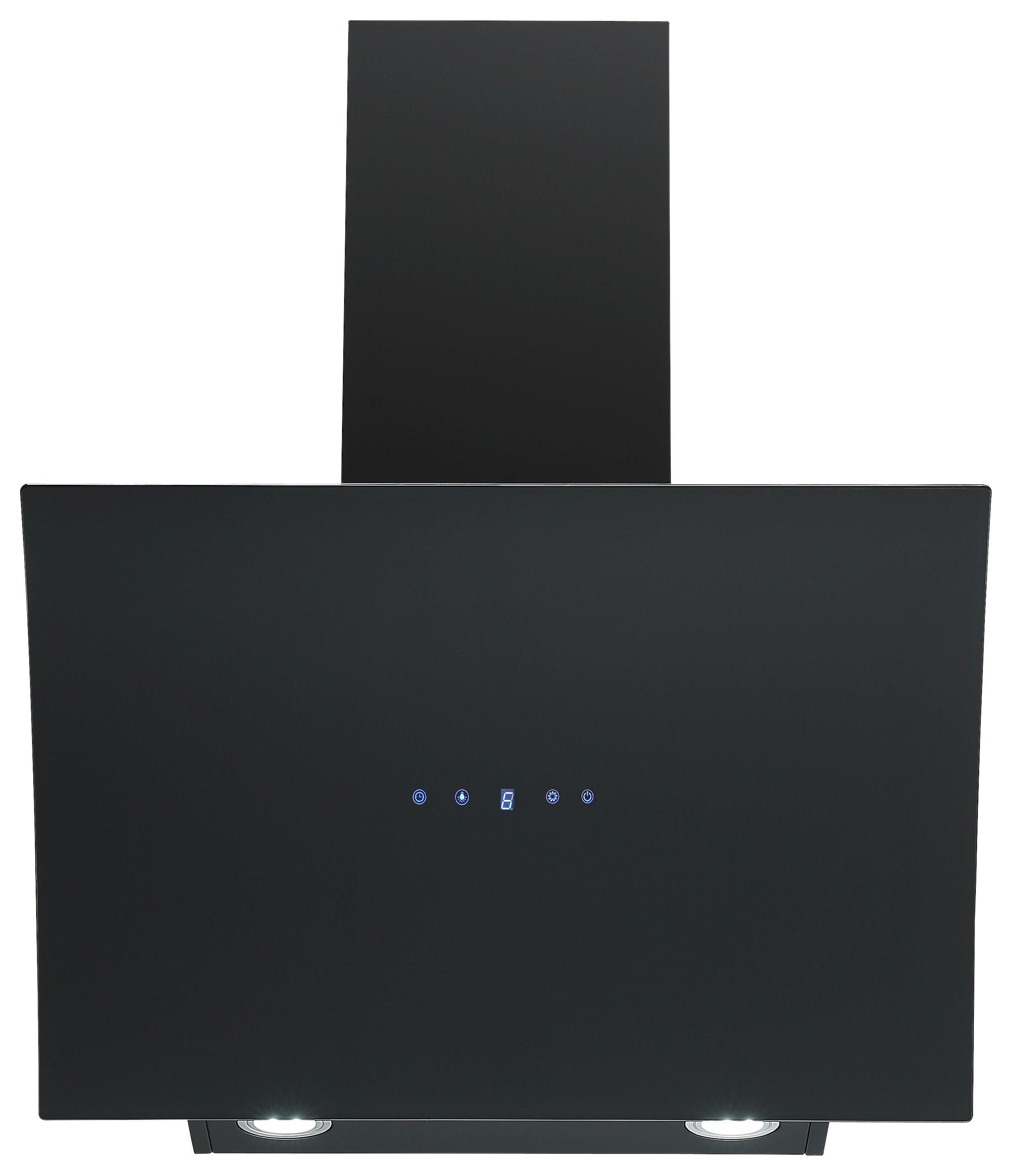 Dunstabzugshaube Konkave Glas/Stahl Schwarz B: 60 cm - Schwarz, Trend, Glas/Metall (60/80,5-118,5/40,2cm) - Respekta