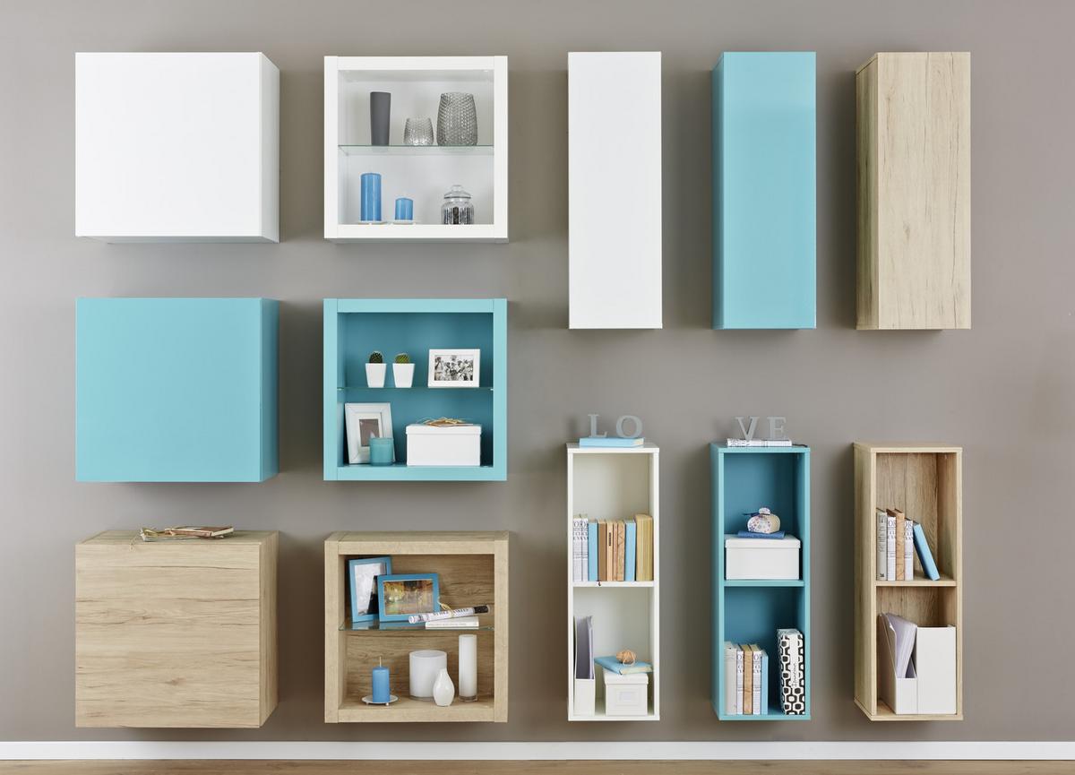 Hängeschrank in Hellblau Hochglanz - Hellblau, MODERN, Holzwerkstoff (60/60/34cm) - Mömax